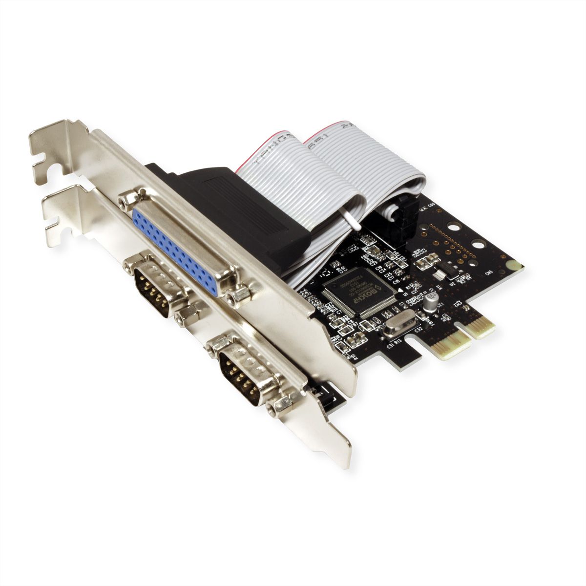 VALUE Carte PCI-Express 1P+2S, 1x parallèle EPP/ECP, 2x RS232, DB9