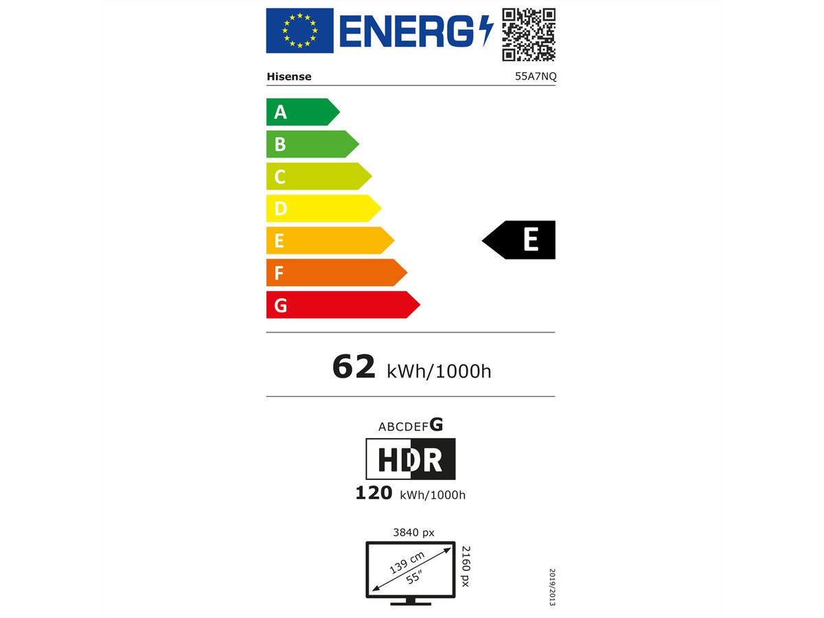 Hisense TV 55A7NQ, 55", 4K, QLED, 60Hz