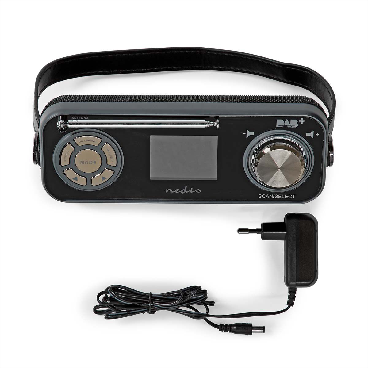 Nedis DAB+ Radio Tischradio, schwarz, Bluetooth, Akku