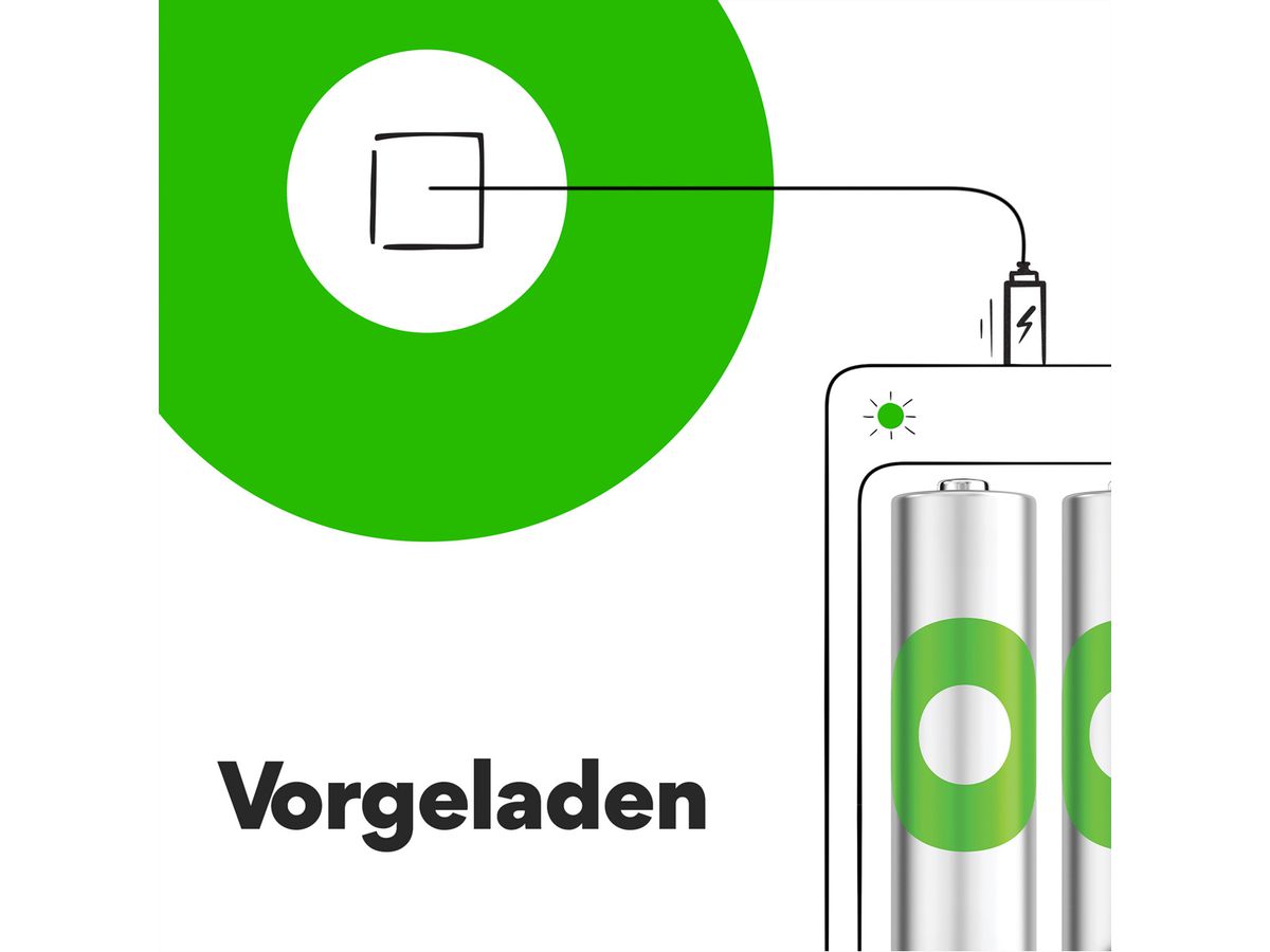 GP Batteries Recyko+, Akku 4xAA, 2100 mAh, 1,2 V