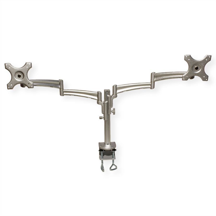 VALUE Bras double LCD, 4 points, fixation sur table, réglage séparé en hauteur