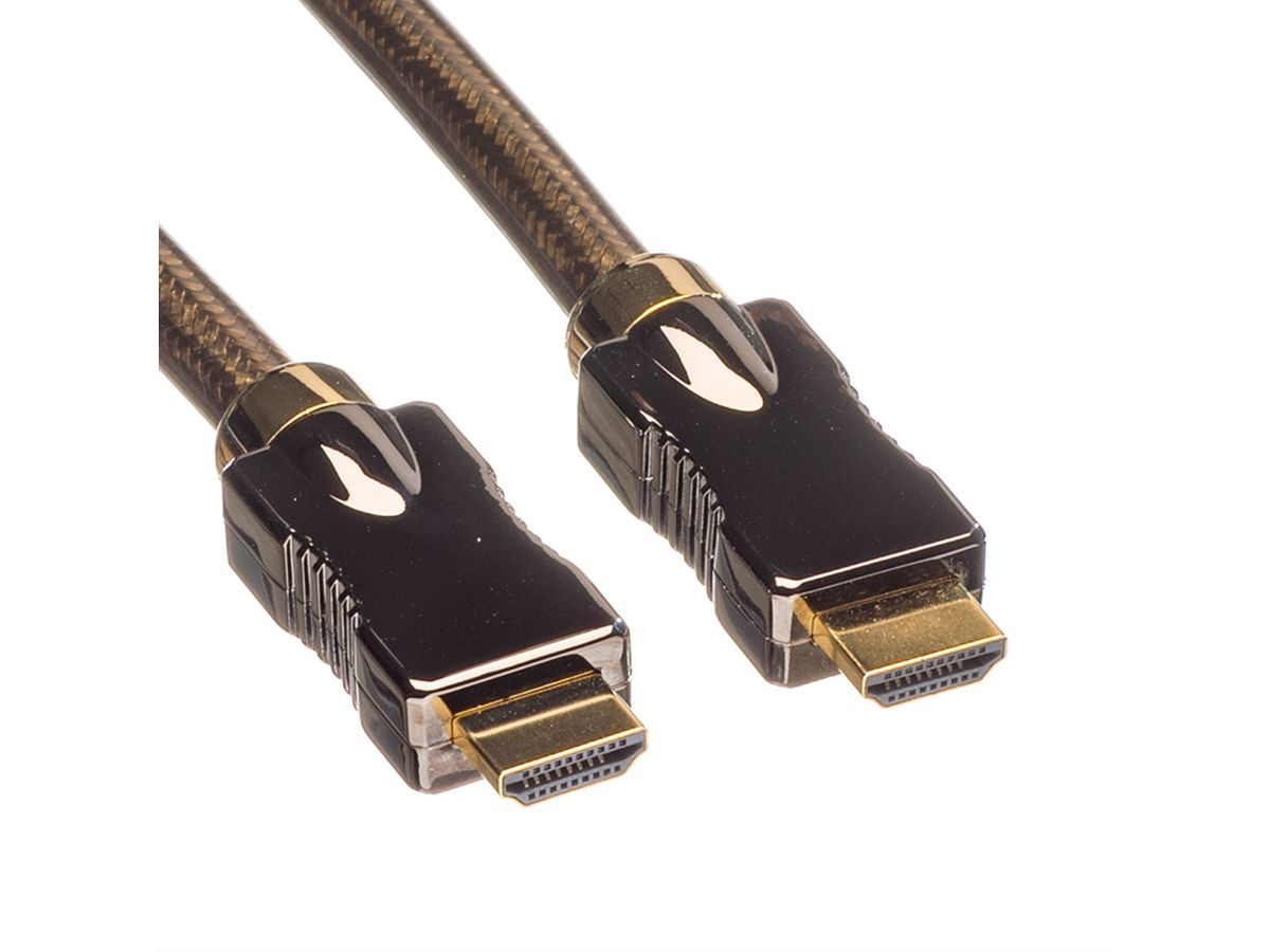 ROLINE Câble HDMI Ultra HD avec Ethernet, 4K, M/M, noir, 1 m