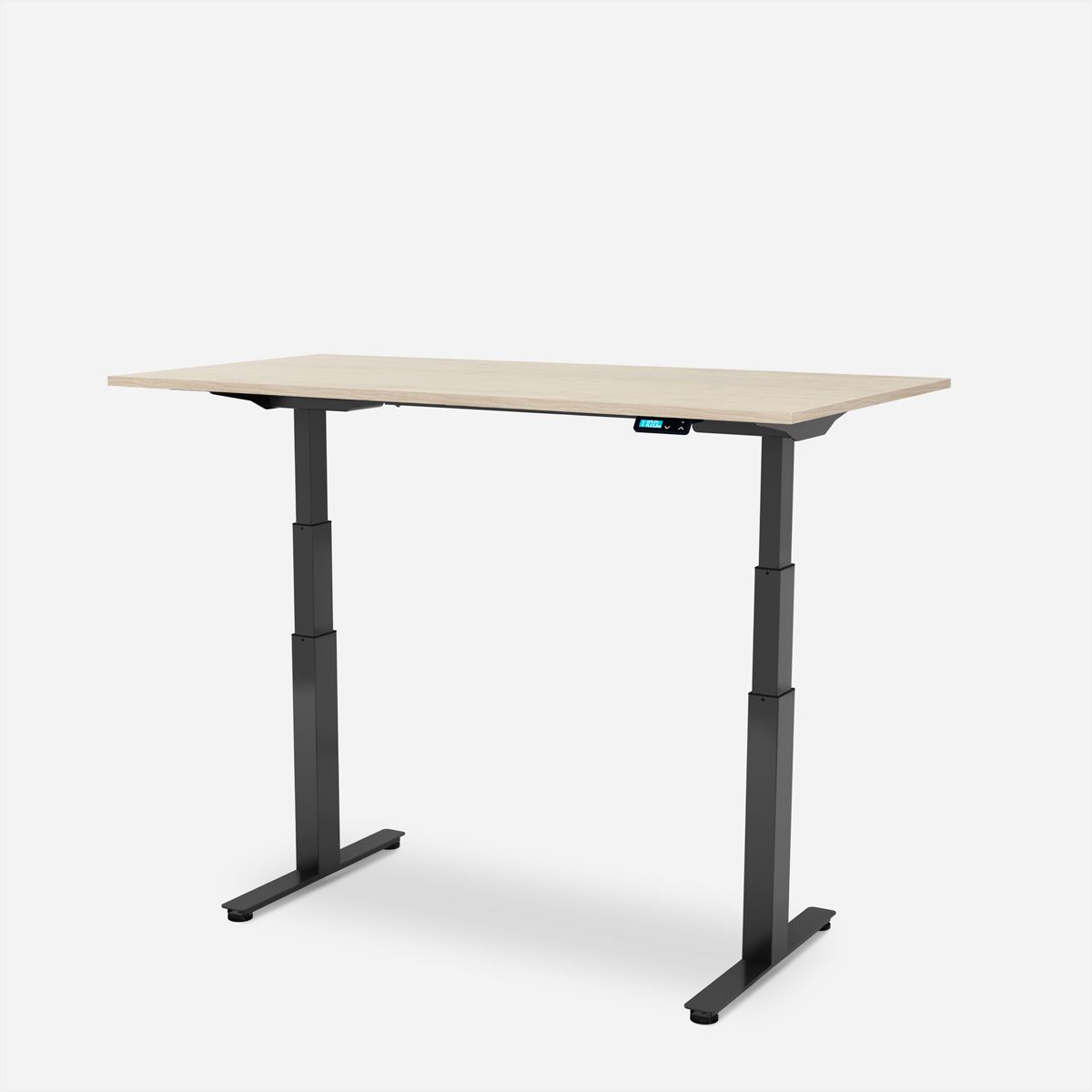 WRK21 Bureau Work 160 x 80 cm, Hauteur réglable, Mandal érable / Noir