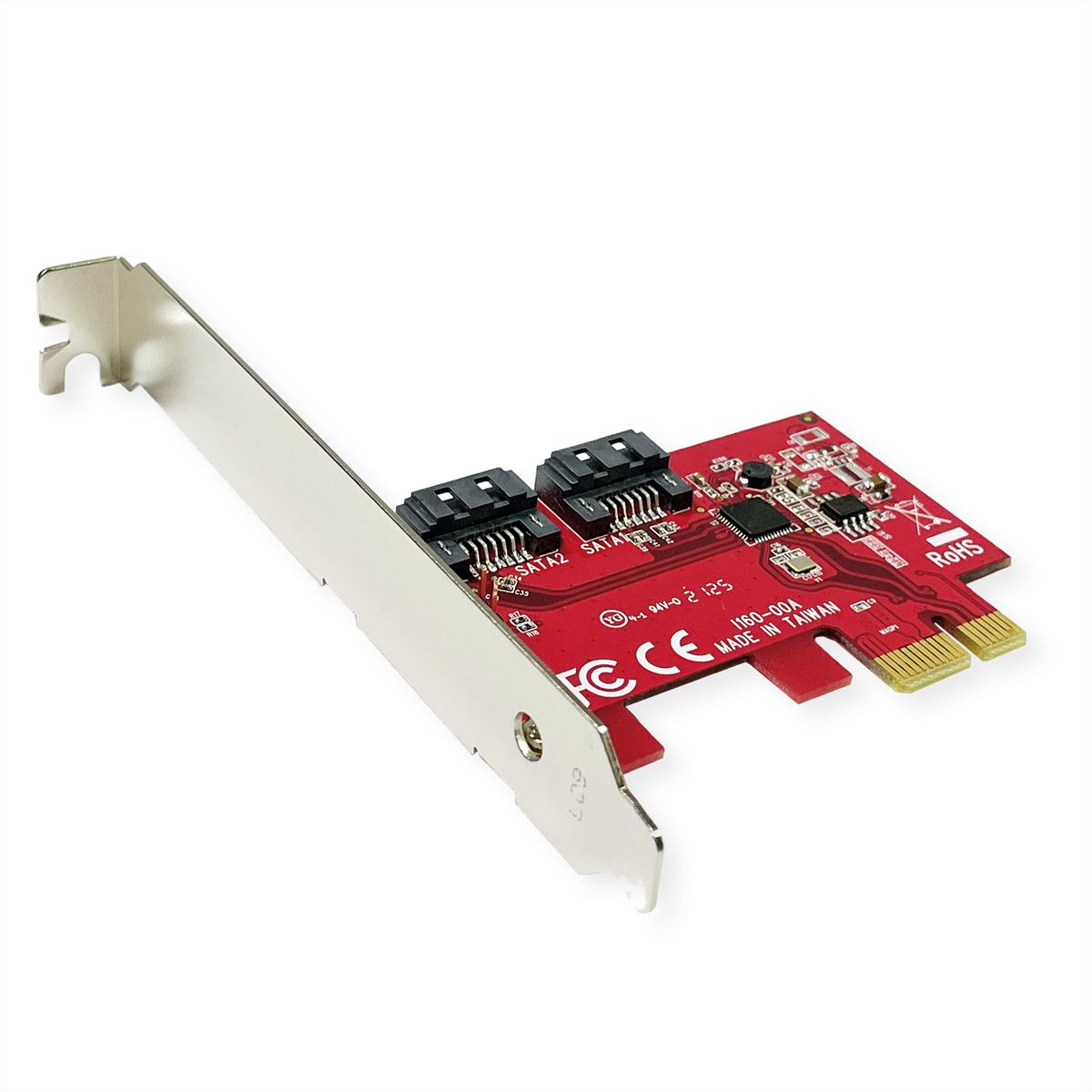 ROLINE Carte PCIe x1 SATA III 6Gbps AHCI 2 ports Low Profile Host Adaptateur
