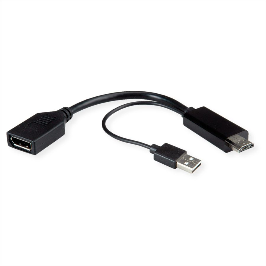 ROLINE Adaptateur HDMI - DisplayPort, v1.2, 4K, HDMI M - DP F, Actif