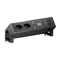 BACHMANN DESK2 2xCH 90° 1xUSB C/C 45W, L=0,2m RAL9005