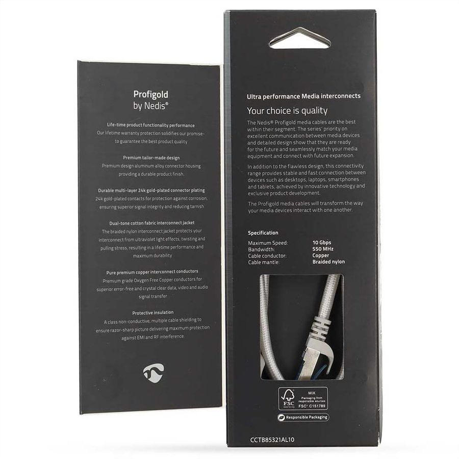 Nedis Patchkabel Cat.6A S/FTP, weiss, 1.0m