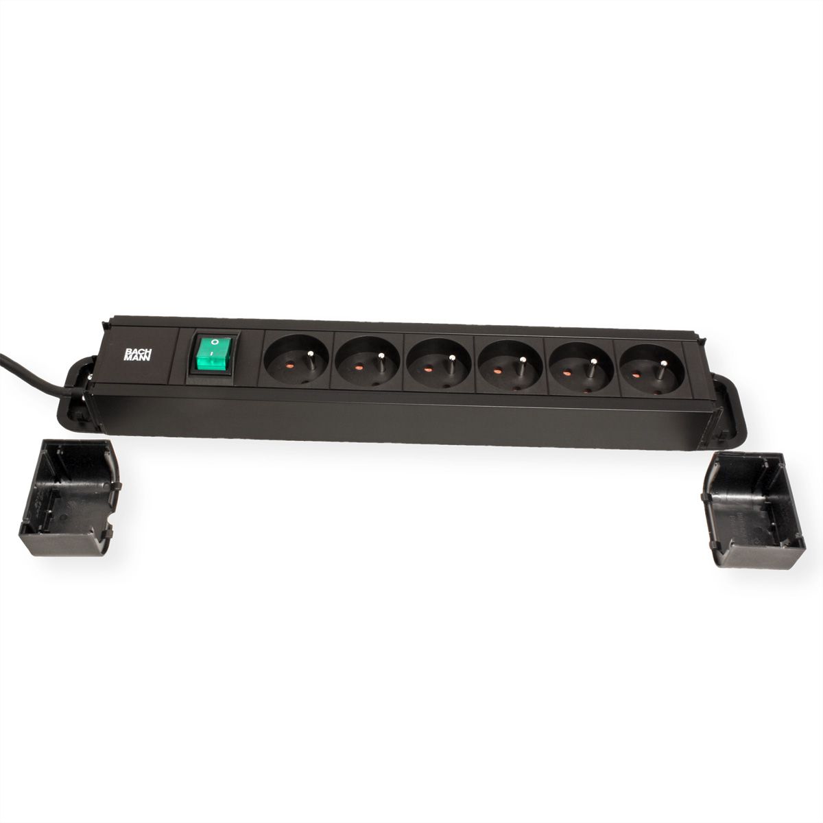 BACHMANN PRIMO 2 6xUTE 1xSchalter 2,0m CEE7/7, schwarz, 2 m