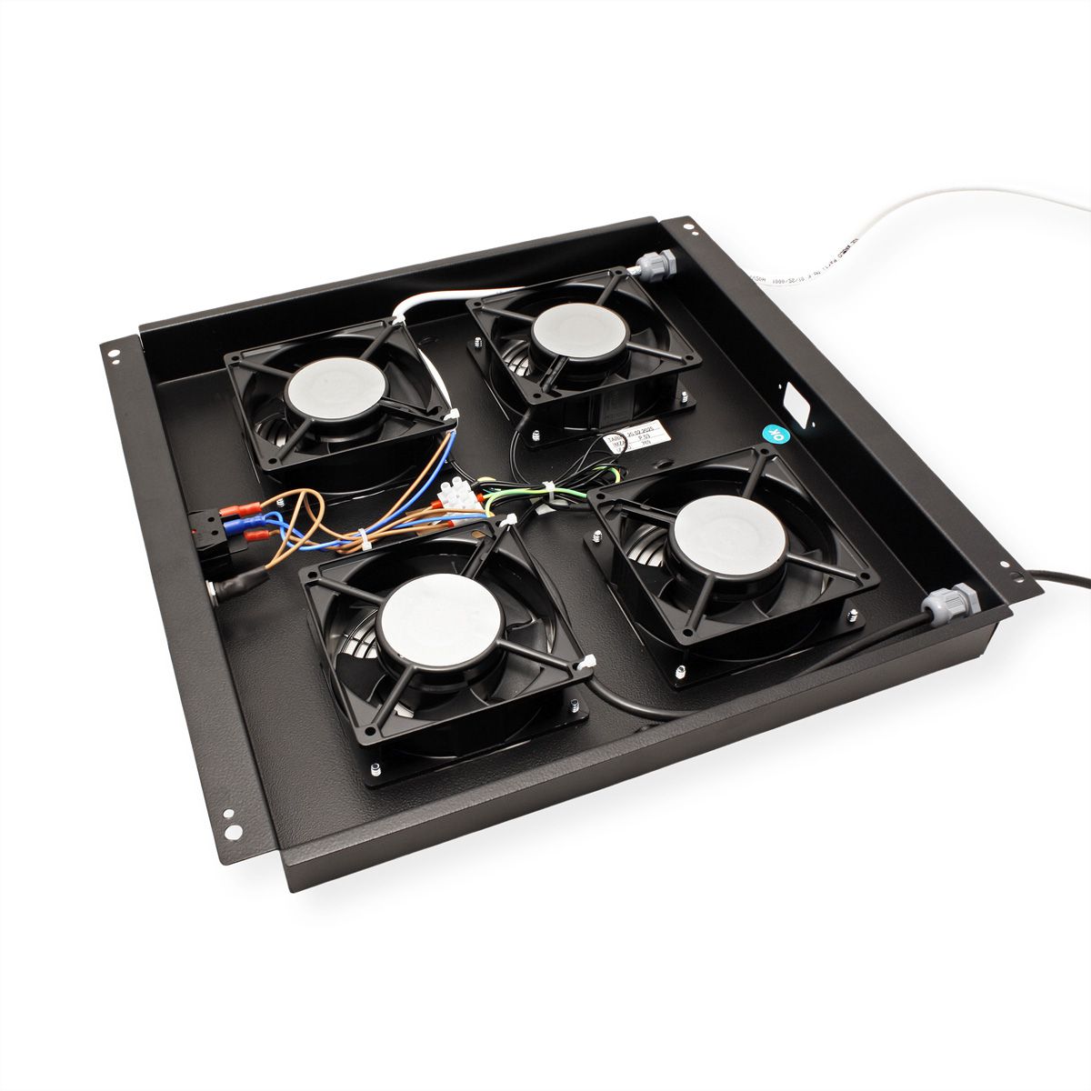 ROLINE 19-Zoll Dachlüftereinheit 4 Lüfter, Thermostat , schwarz