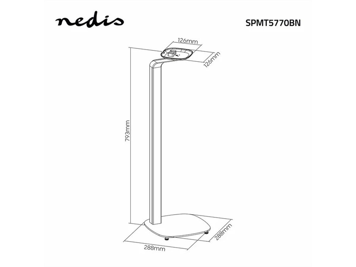 Nedis Lautsprecherständer für Sonos One / One SL / PLAY:1, Ständer, 10 kg, Kabelmanagement