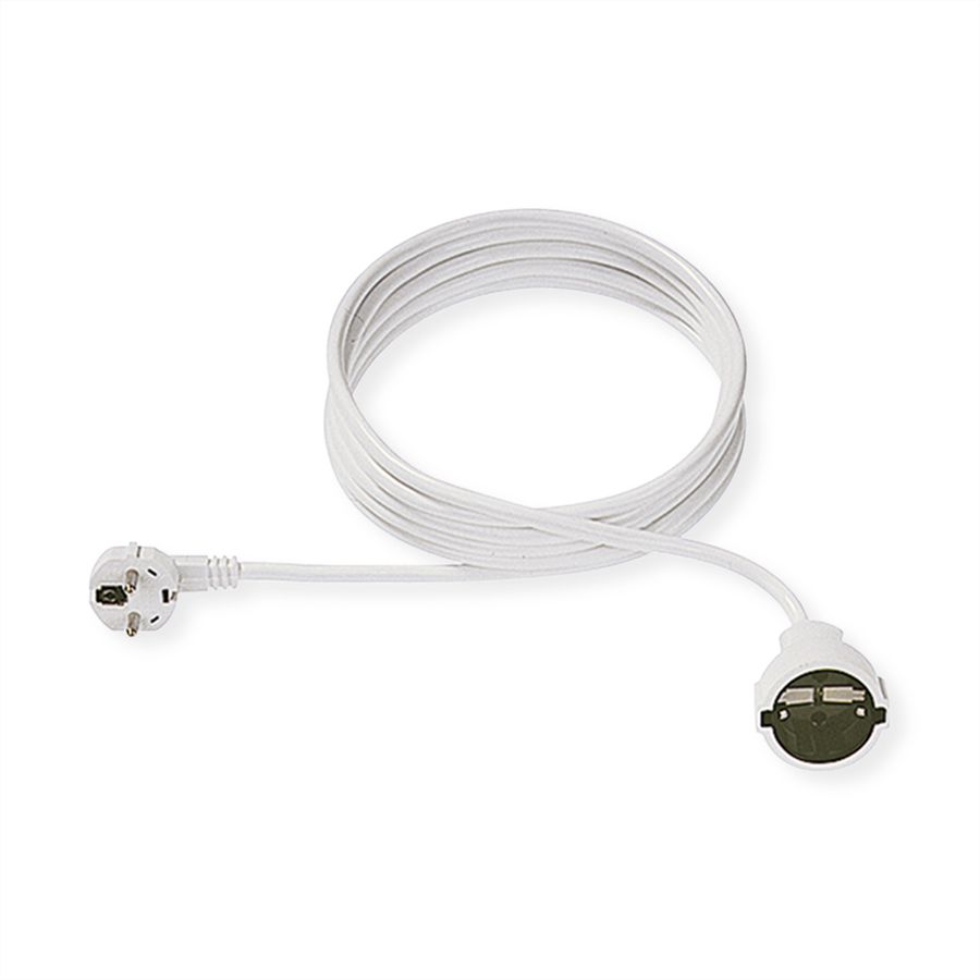 BACHMANN AC230V Câble prolongateur, prises type 2P+T allemand, blanc, 7,5 m