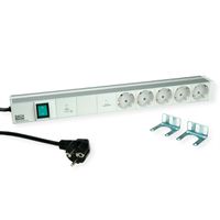 BACHMANN 19" 1UH 5xCEE7/3 1xinterrupteur 1xGVS-Plus 2,0m CEE7/7