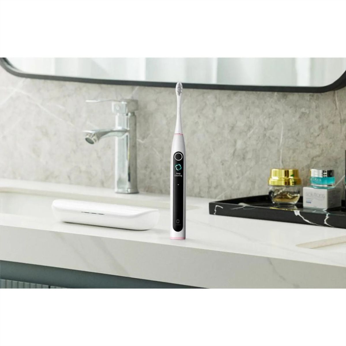 Oclean X Lite Set Schallzahnbürste Grau, 72’000 Bewegungen/min, Smart Screen, 40 Tage Akku