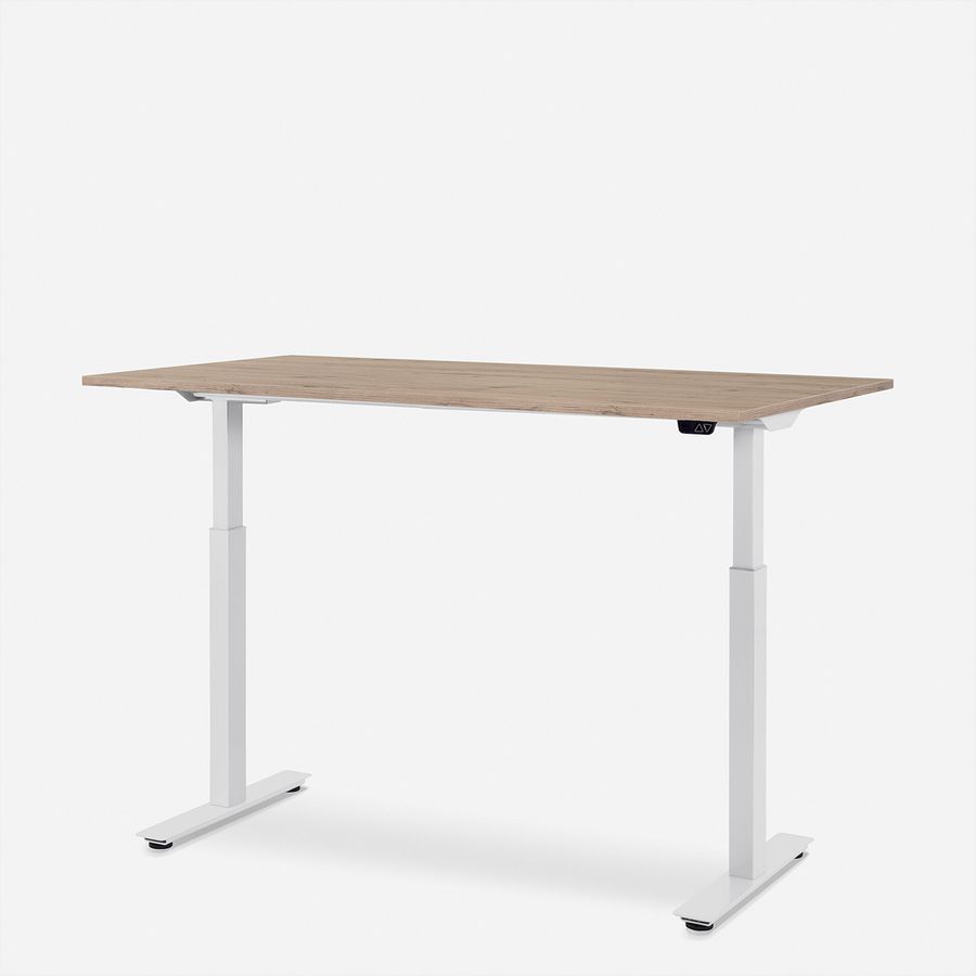 WRK21 Schreibtisch Smart 180 x 80 cm, Höhenverstellbar, Kendal Eiche / Weiss