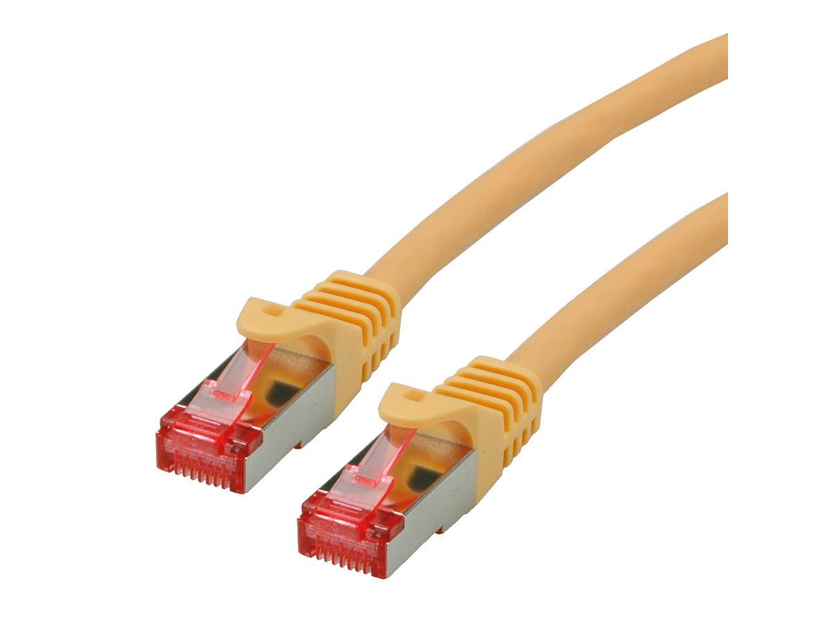 Cordon ROLINE S/FTP(PiMF) Cat.6, LSOH, Component Level, jaune, 0,3 m