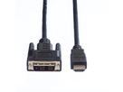 VALUE Câble de raccordement pour écran DVI (18+1) M /HDMI M, noir, 10 m