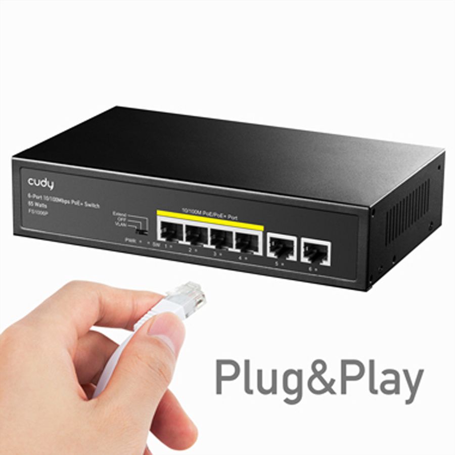 CUDY FS1006P Switch 6 ports 10/100M PoE+ 60W