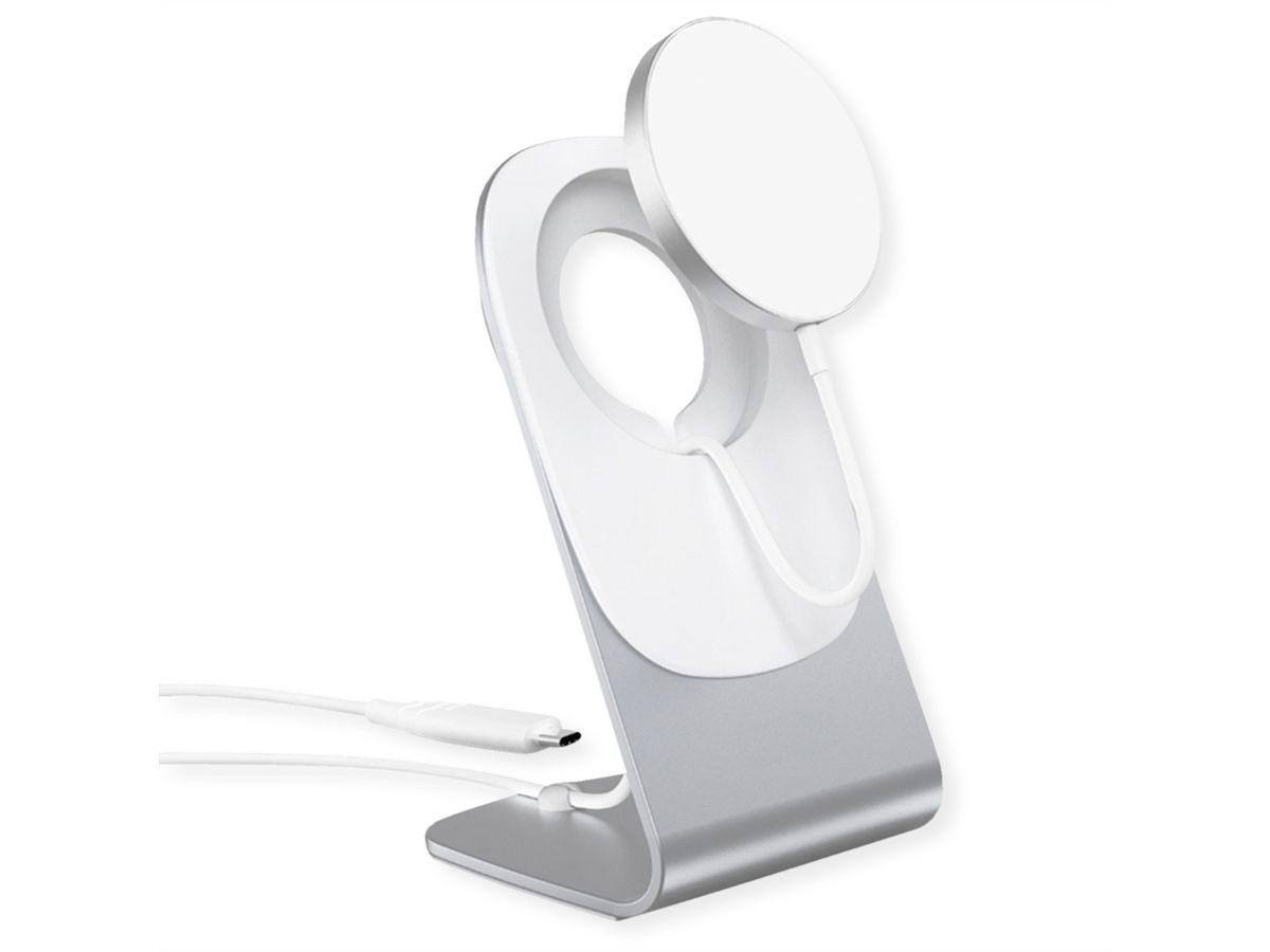 ROLINE Chargeur à induction magnétique avec pied pour appareils mobiles, 15W