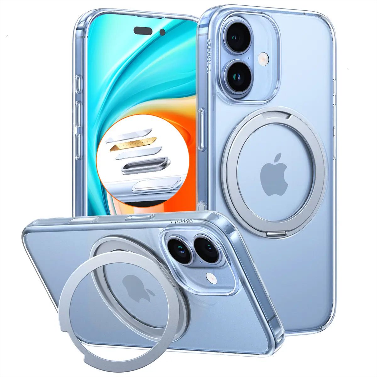 Torras Upro Ostand Case, iPhone 17, MagSafe, transparent