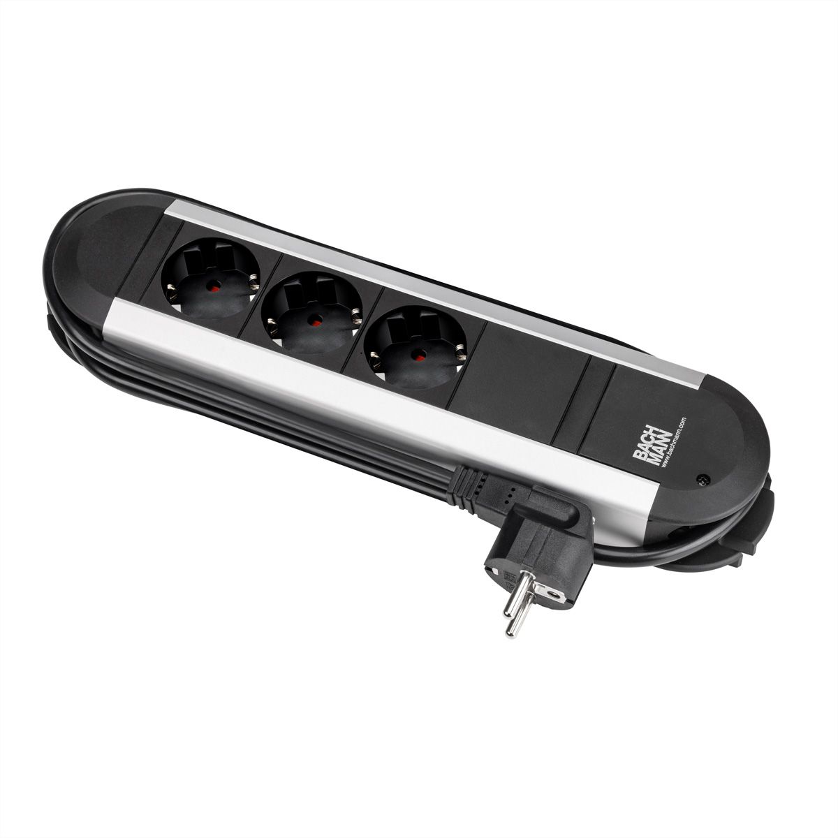 BACHMANN PRIMO Bâti de prises 3x contact de protection, aluminium, 1,75 m