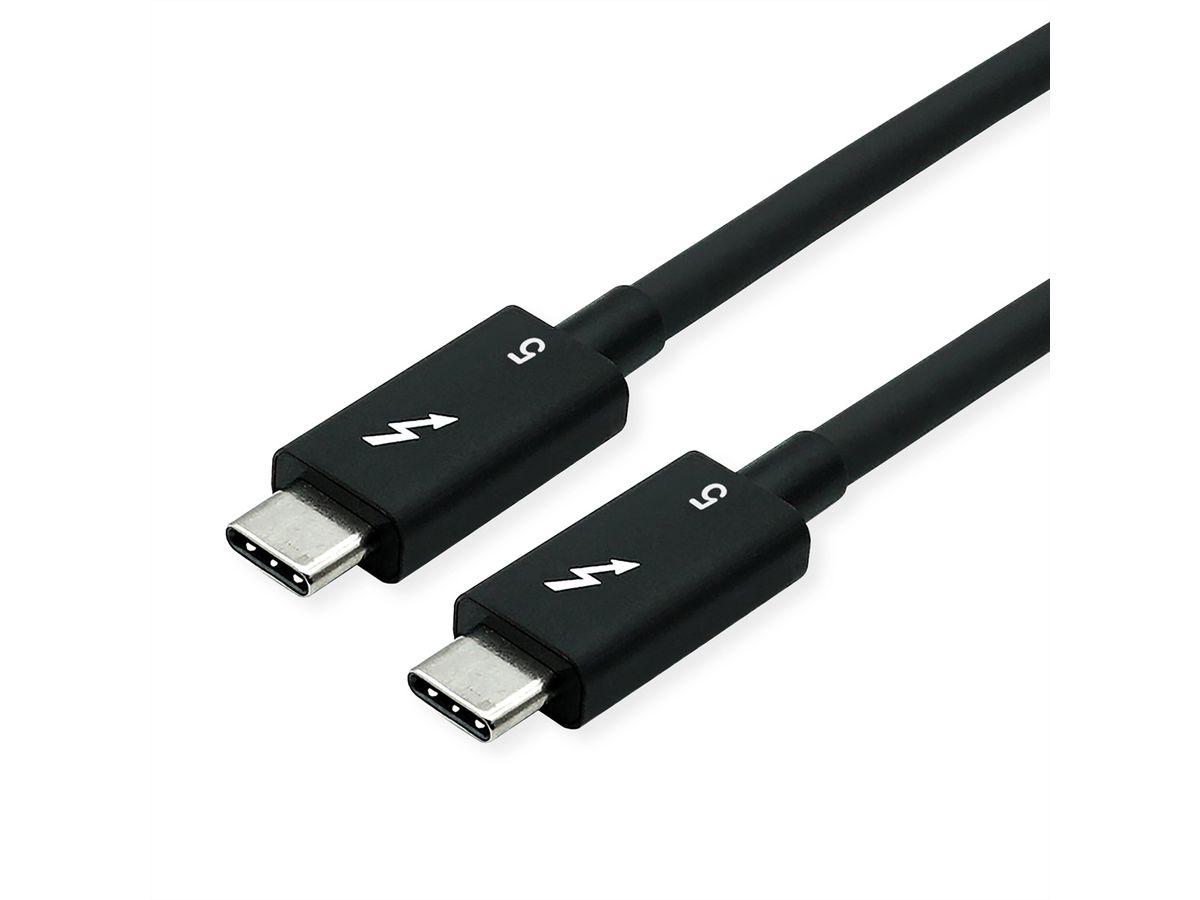 ROLINE Câble Thunderbolt™ 5 USB type C, M/M, 8K UHD-2, 80Gbit/s, 240W, passif, noir, 1 m