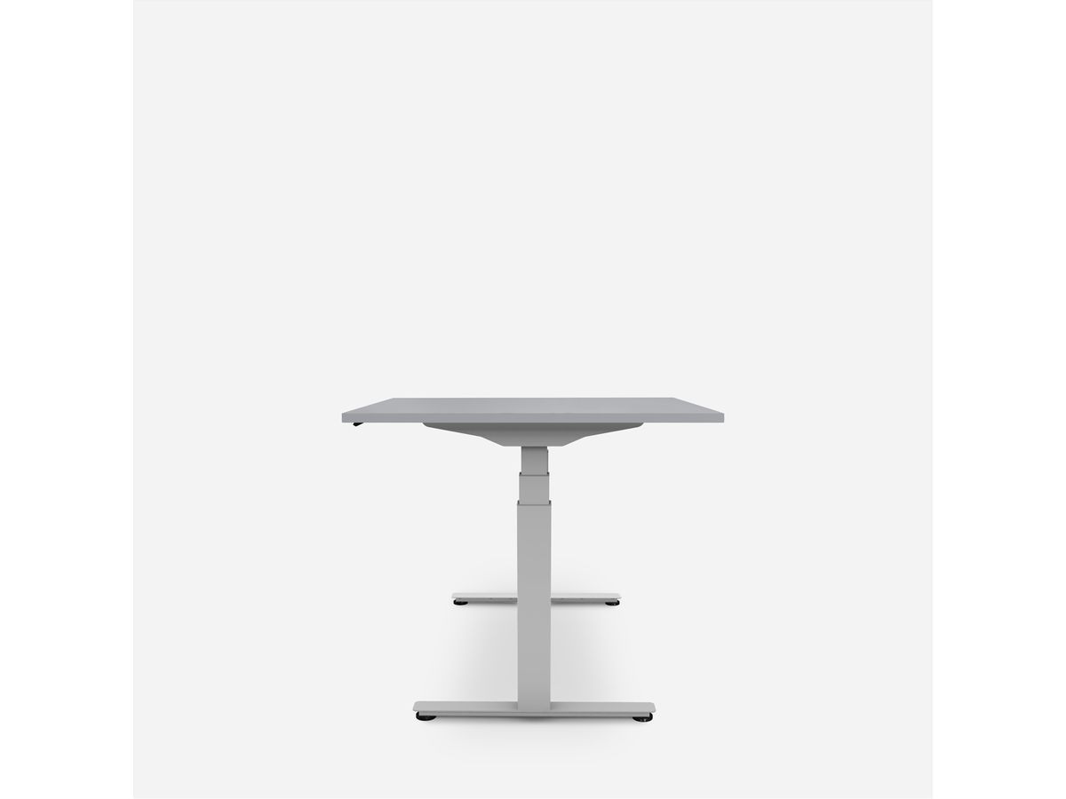 WRK21 Schreibtisch Work 180 x 80 cm, Höhenverstellbar, Grau Uni / Grau