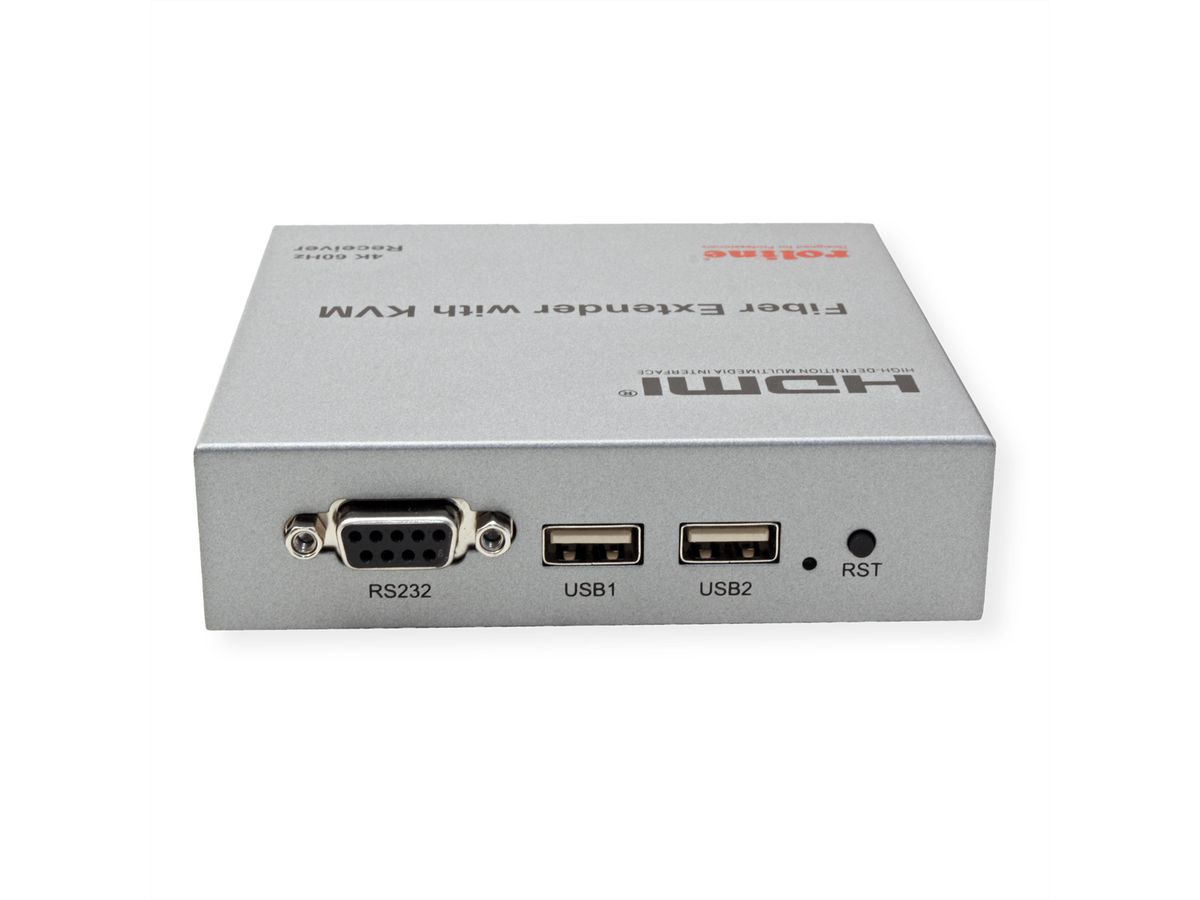 ROLINE KVM Verlängerung über LWL, HDMI 4K, USB, 20 km