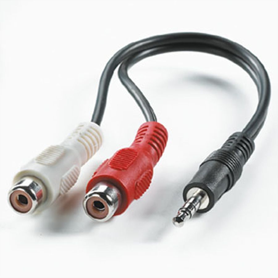 ROLINE 3,5mm (ST)-zu-Cinch (2x BU) Kabel, 0,2m