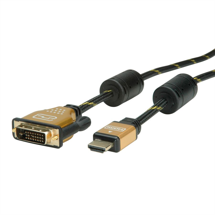 ROLINE GOLD Câble pour écran DVI (24+1) - HDMI, M/M, 2 m