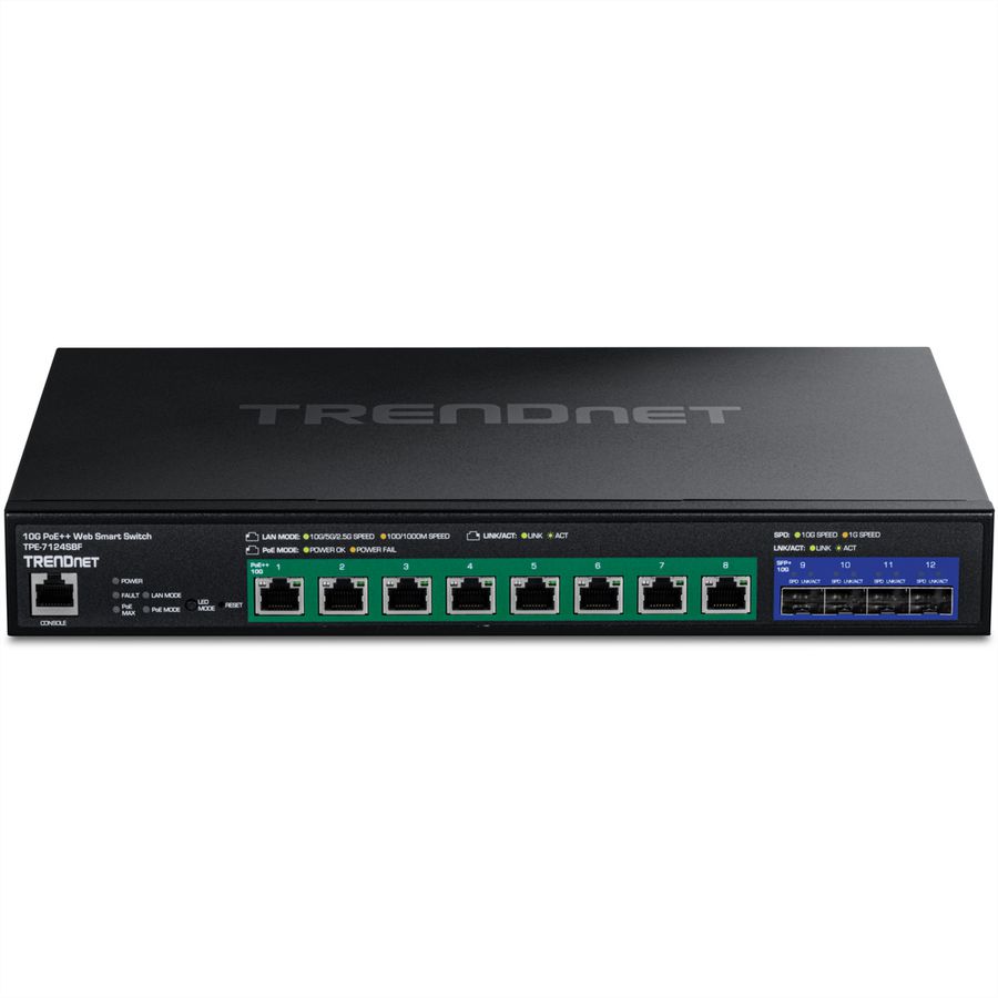 TRENDnet TPE-7124SBF Switch Web Smart PoE++ 10G à 12 ports (720W)