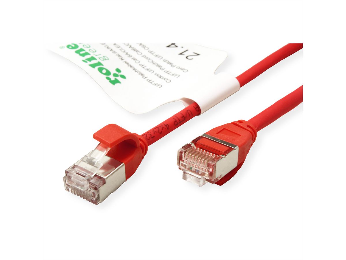 ROLINE GREEN Cordon DataCenter U/FTP Cat.6A (Classe EA), LSOH, slim, rouge, 5 m