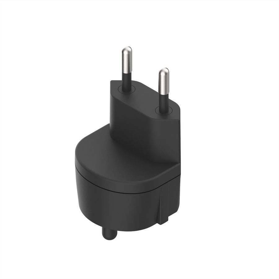 Adaptateur fixe D, prise de sécurité/CH, 2 pôles, T11, noir