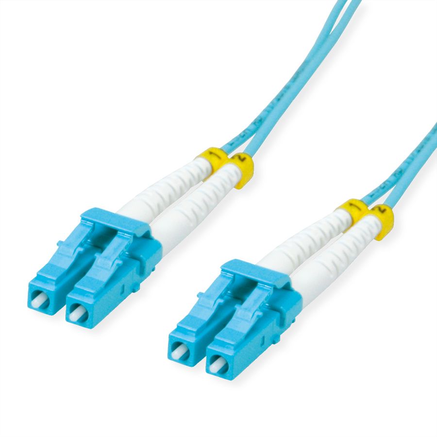 VALUE LWL-Kabel 50/125µm OM3, LC/LC, LSOH, Low-Loss, türkis, 0,5 m