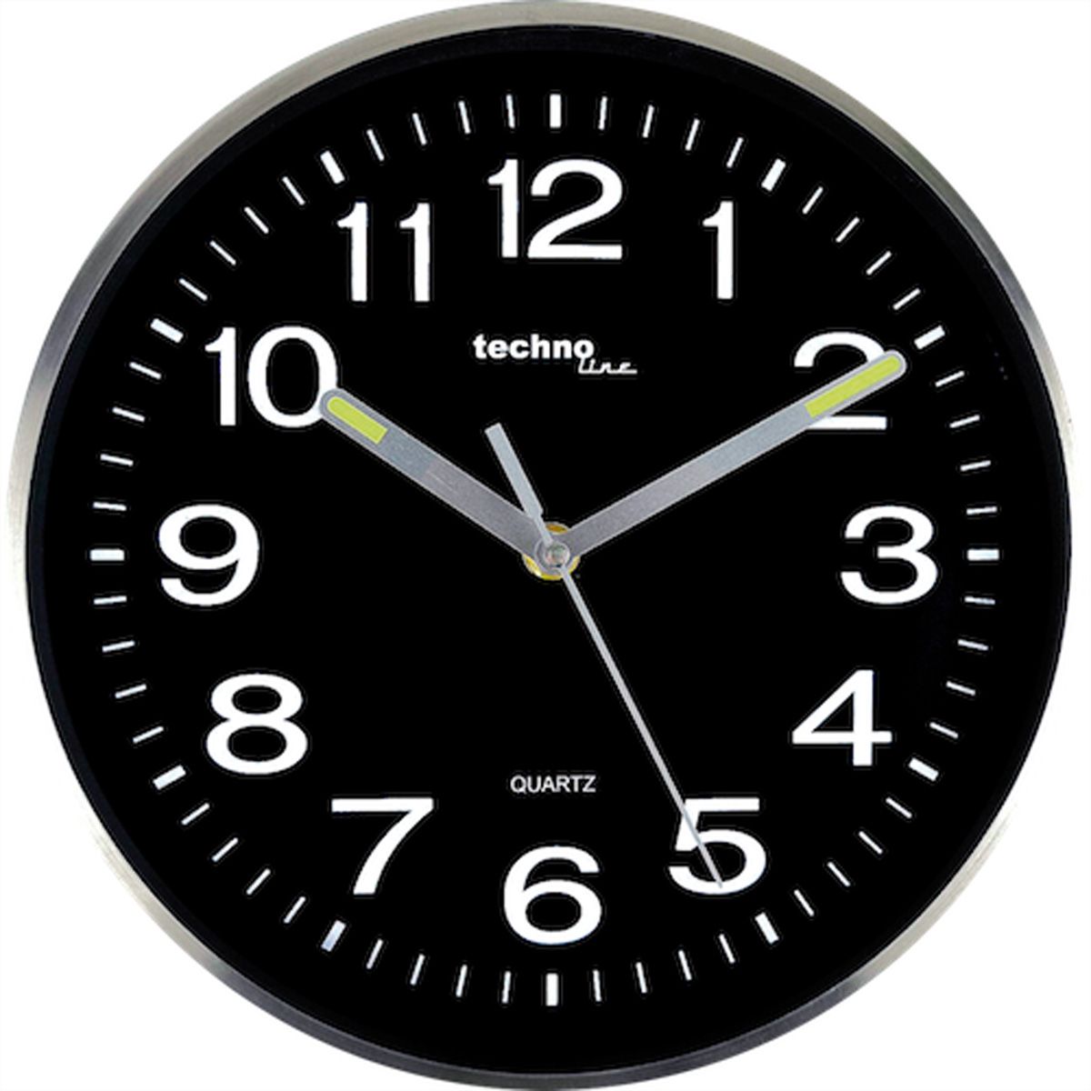 Technoline horloge murale WT7620 noir horloge à quartz, métal