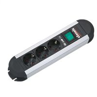 BACHMANN PRIMO Multiprise 3x contact de protection, aluminium, avec interrupteur, 1,75 m