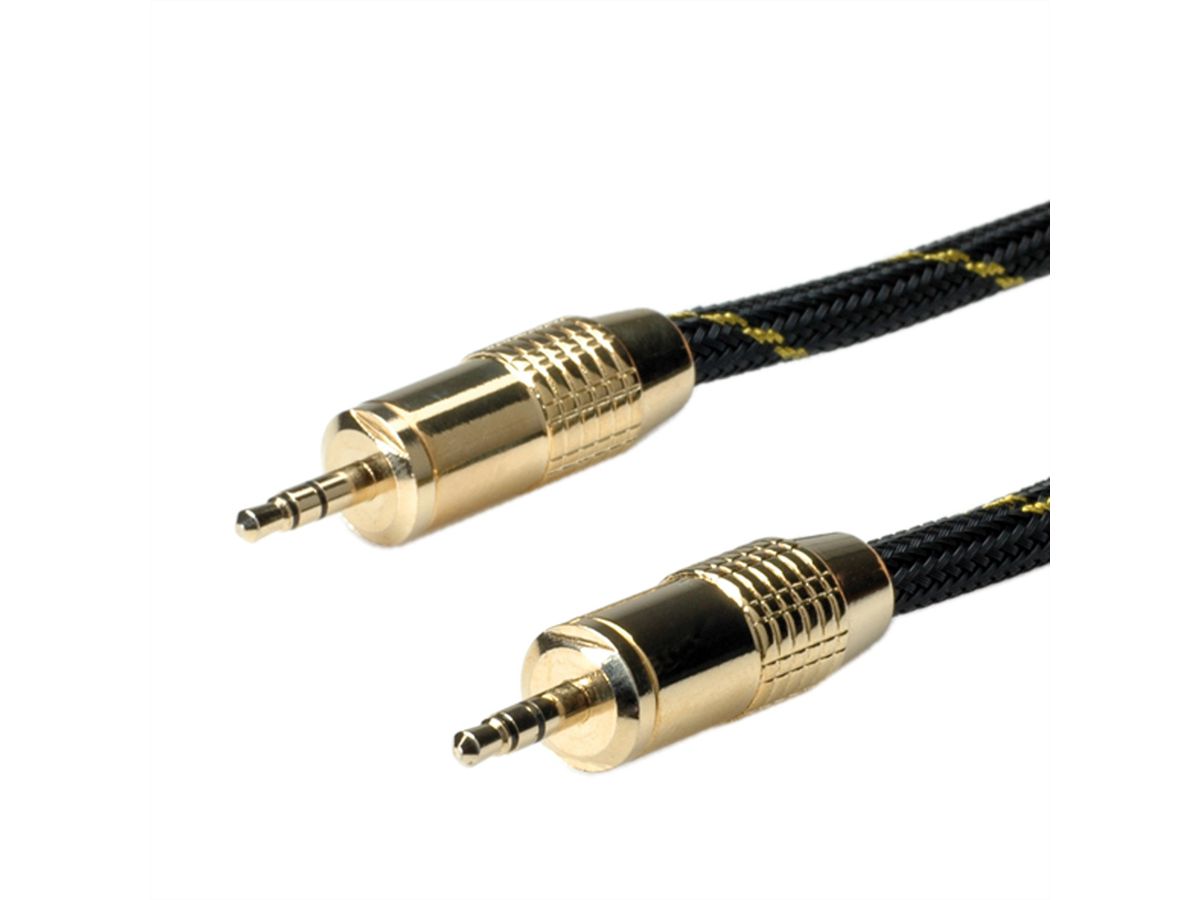 ROLINE GOLD Câble de raccordement 3,5mm audio M / M, Retail Blister, 10 m