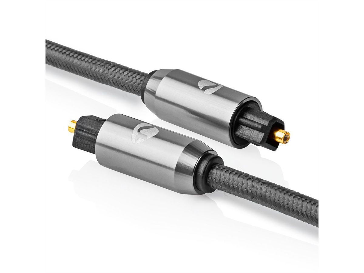 Nedis Optisches Audiokabel, 2x Toslink, ST/ST, grau, 2 m