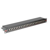 ROLINE Cat.6 (Class E) 19-Zoll-Patchpanel, 24P, geschirmt, schwarz