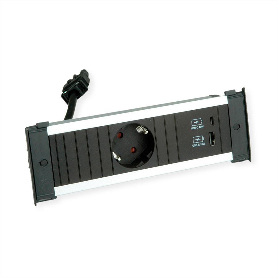BACHMANN KAPSA S 1xCEE7/3, 1xUSB A/C 22W 0,2m GST18