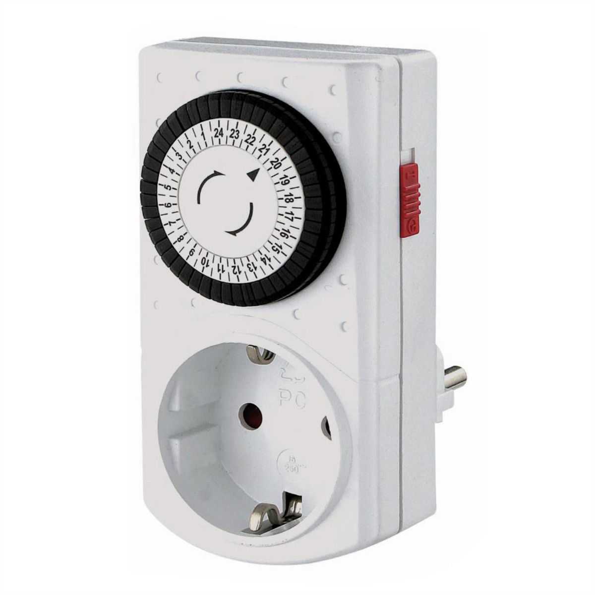 BACHMANN Mini Timer Mechanisch 24h, Weiß Kleinster Schaltabstand 30 Minuten