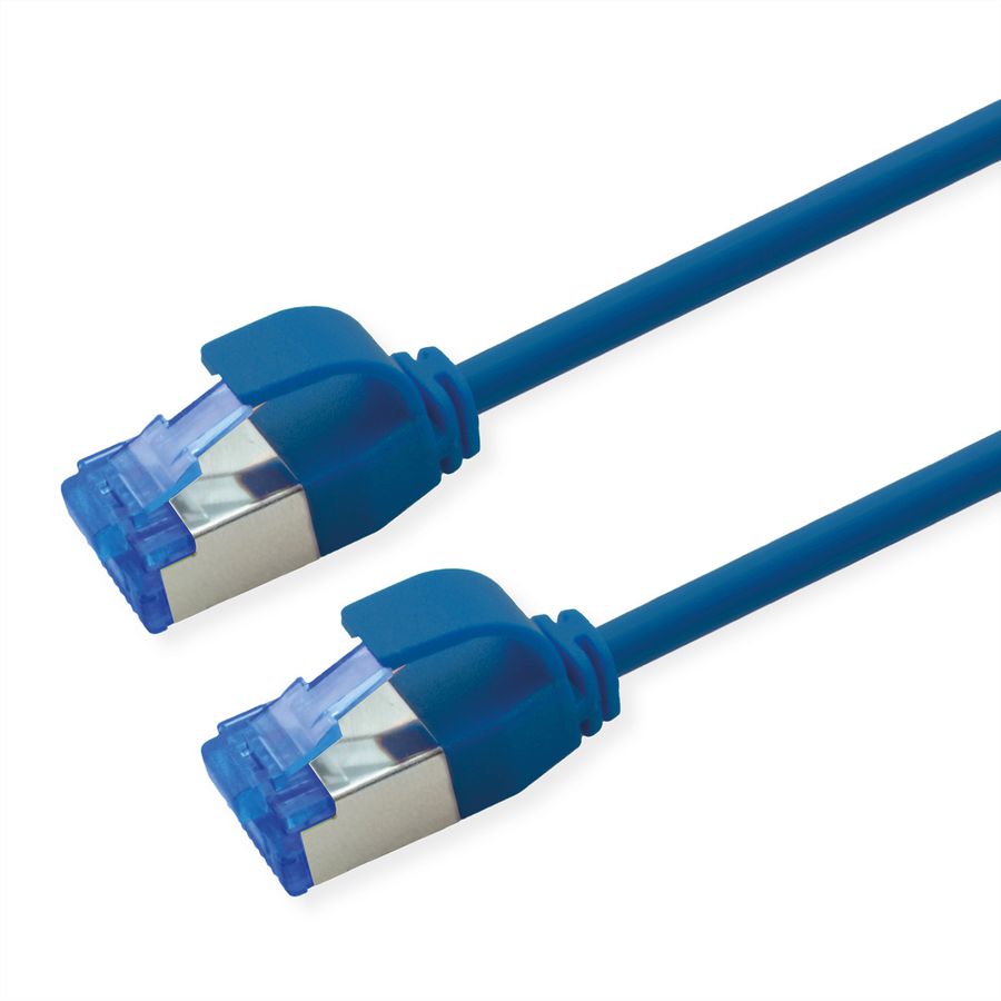 ROLINE Cordon Cat.6A (Classe EA) S/FTP (PiMF), LSOH, PoE , bleu, 2 m