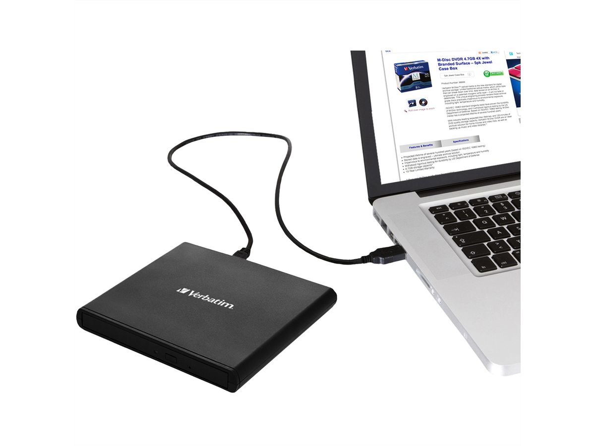 Verbatim Slimline CD/DVD Writer USB 2.0