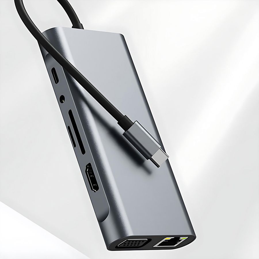 VALUE USB Typ C Docking Station, HDMI 4K60, 1x Gigabit Ethernet, 2x USB A + Typ C PD, 1x SD/microSD, 1x Audio