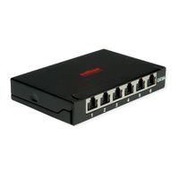ROLINE Mini panneau Cat.6A/ClassEA 6 ports, 0,5U, blindé, noir