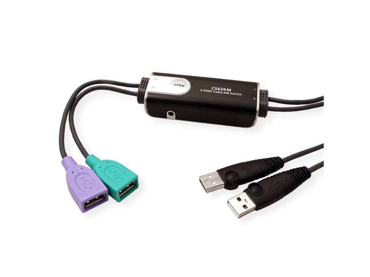 ATEN CS62KM Commutateur KM Câble Boundless USB à 2 ports
