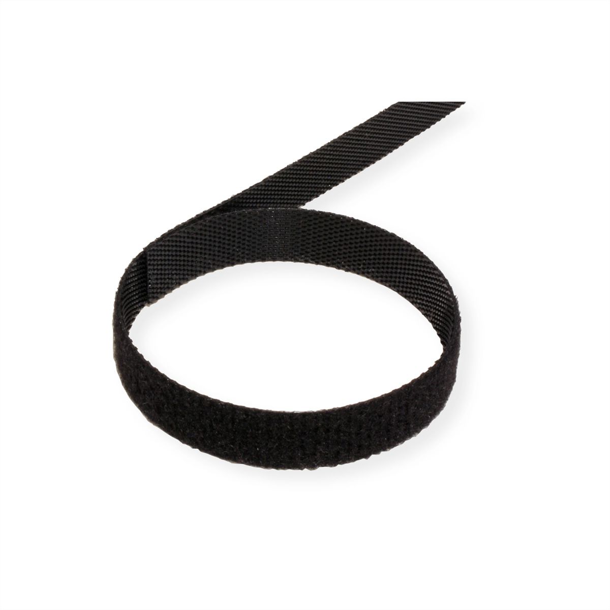VALUE Bande auto-agrippante sur rouleau, 10mm, noir, 25 m
