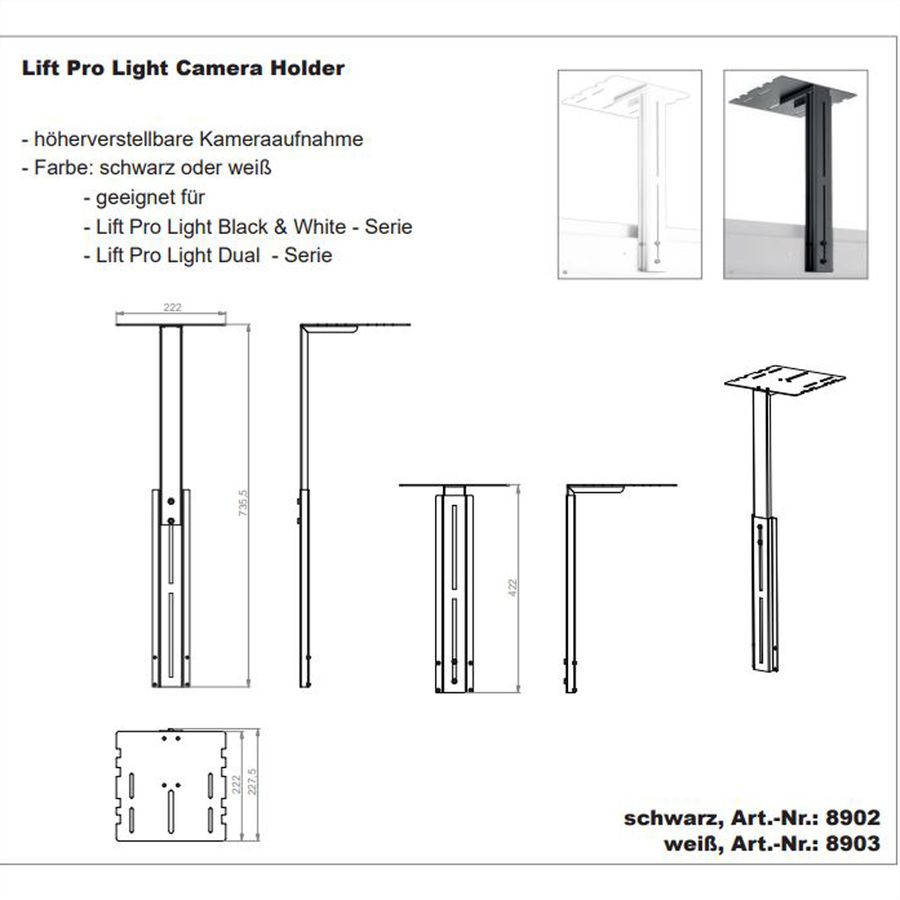 Hagor Accessoires série Lift Pro Light, noir