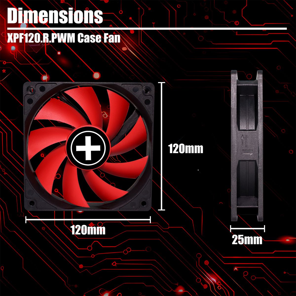Xilence XPF120.R.PWM 120mm PWM Ventilateur de boîtier, 4PIN
