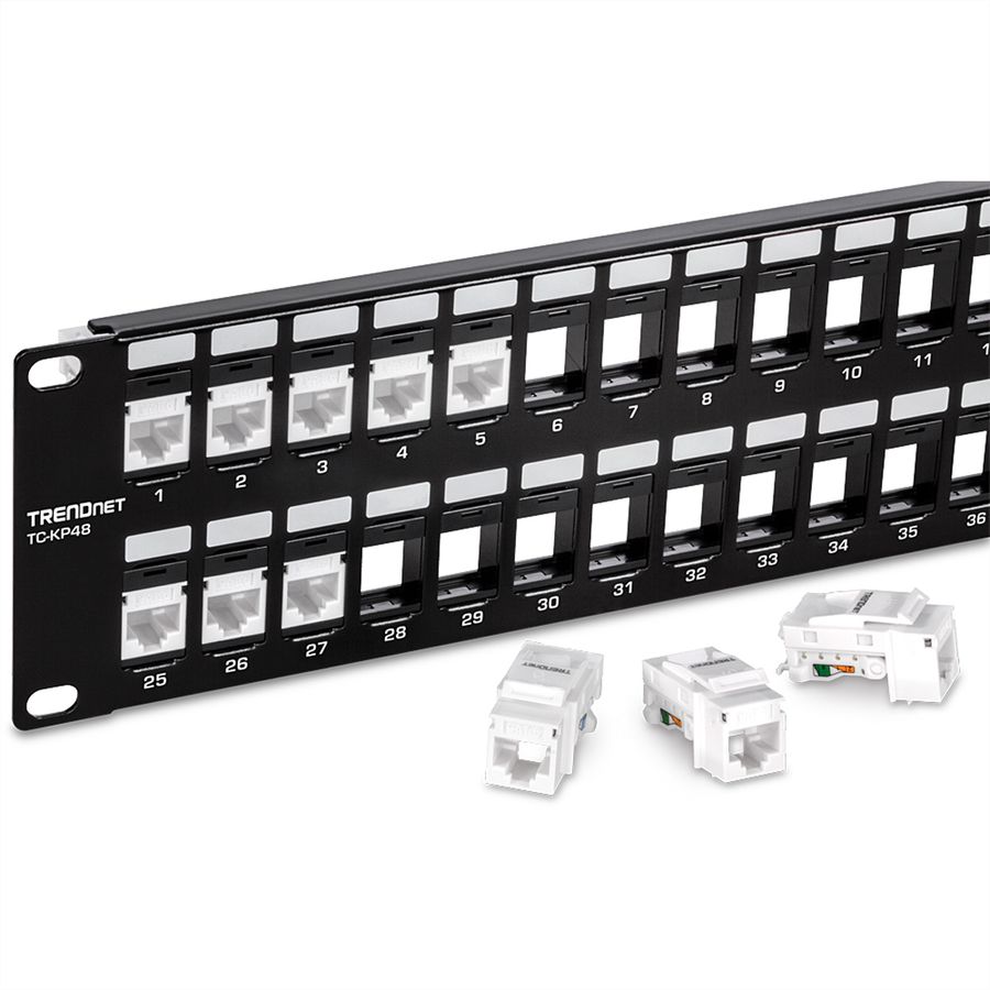 TRENDnet TC-KP48 Patch Panel, 48-Port Blank Keystone