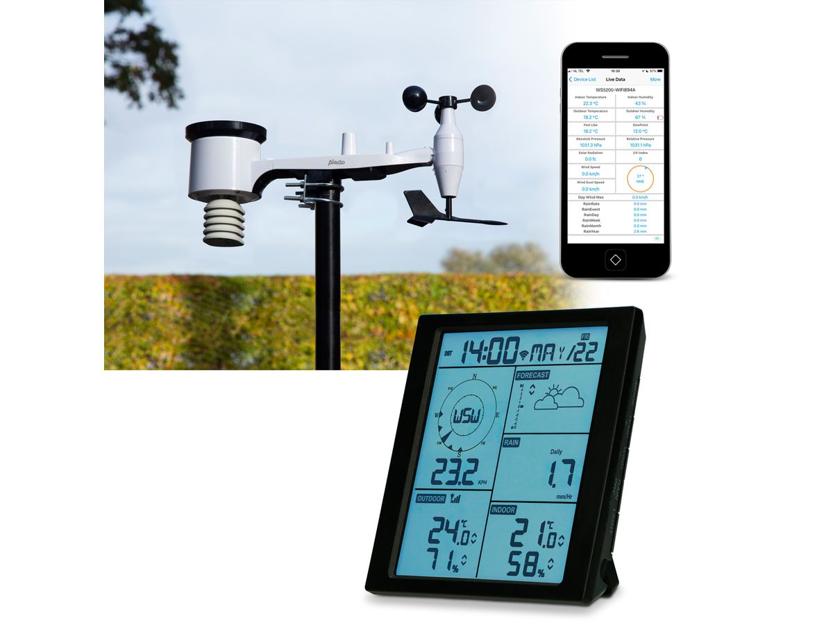 Alecto Station météo WS5200 6 en 1 WIFI avec application